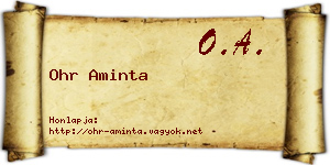 Ohr Aminta névjegykártya